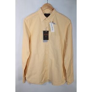 NWT Beams Plus Men's Medium Yellow Made in Japan Long Sleeve Oxford Shirt